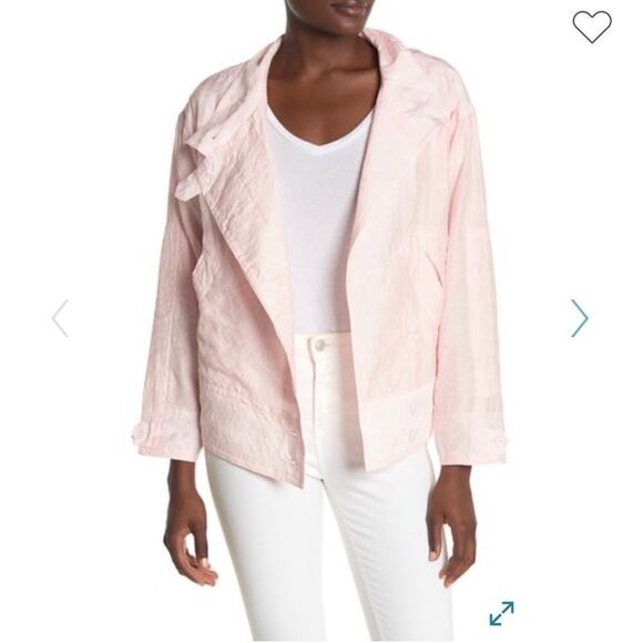 REBECCA Minkoff moto jacket pale pink size M Barbie core gorpcore - Picture 1 of 5